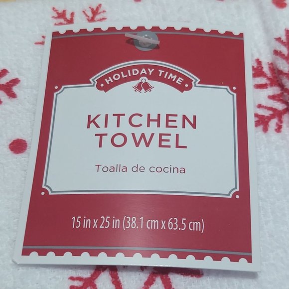 Holiday Time Kitchen Towel Merry & Bright Let It Snow Set of 2 - Picture 7 of 8